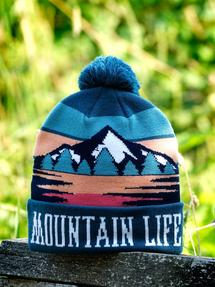 Mountain Life PomPom Beanie