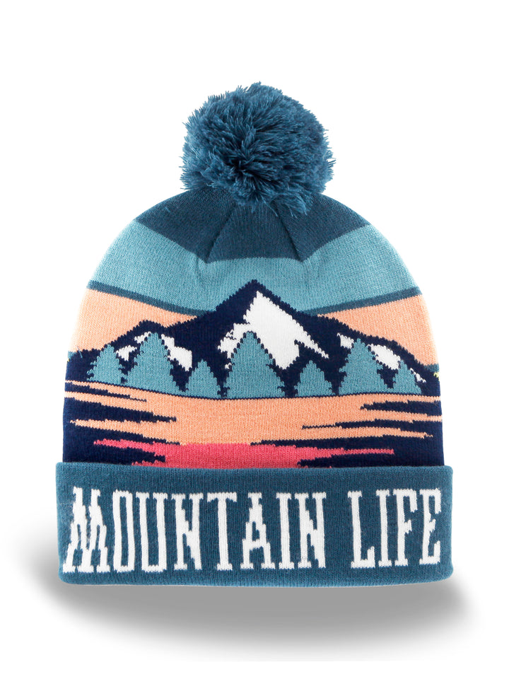 Mountain Life PomPom Beanie