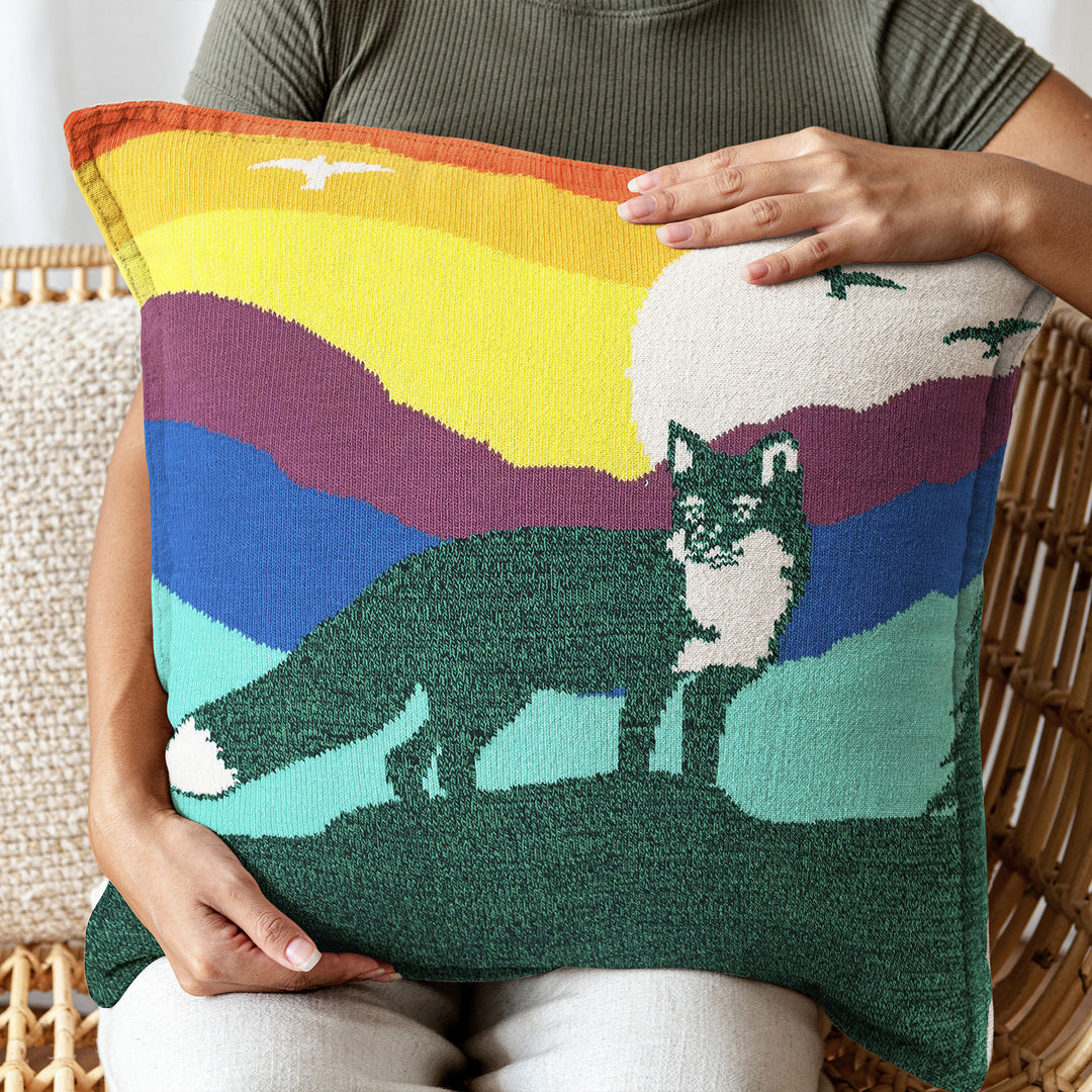 Moonlit Guardian Pillow Cover