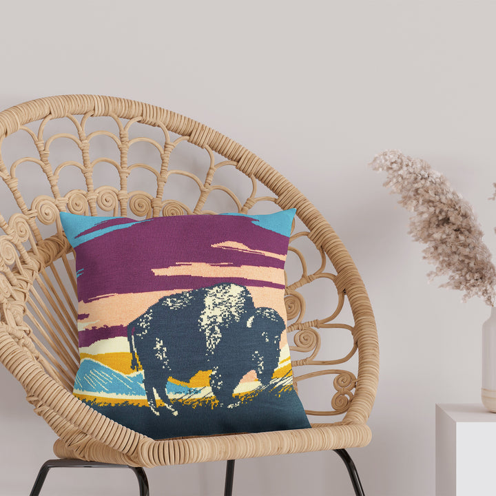 Bull of the Peaks Pillow Cover