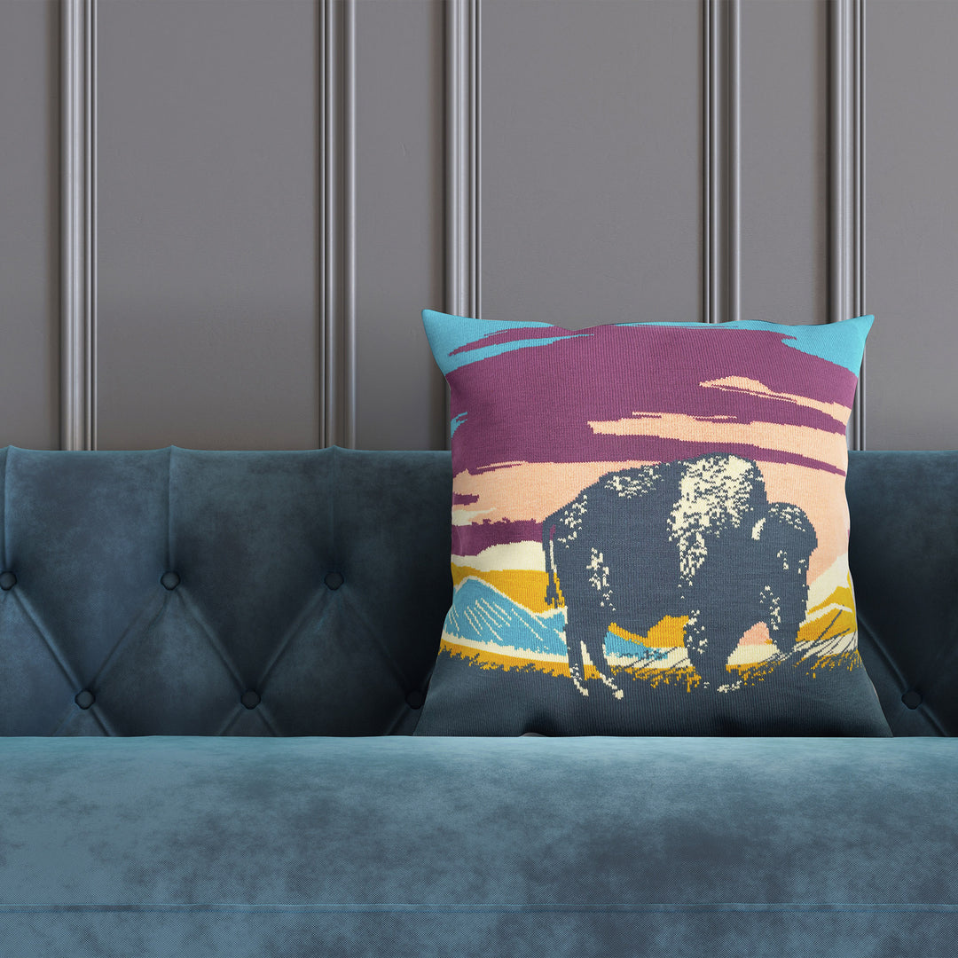 Bull of the Peaks Pillow Cover