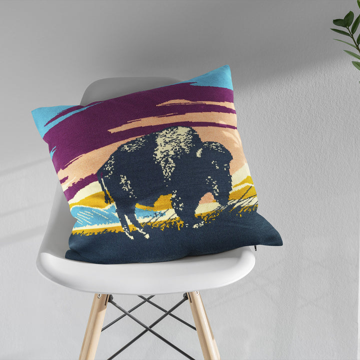 Bull of the Peaks Pillow Cover