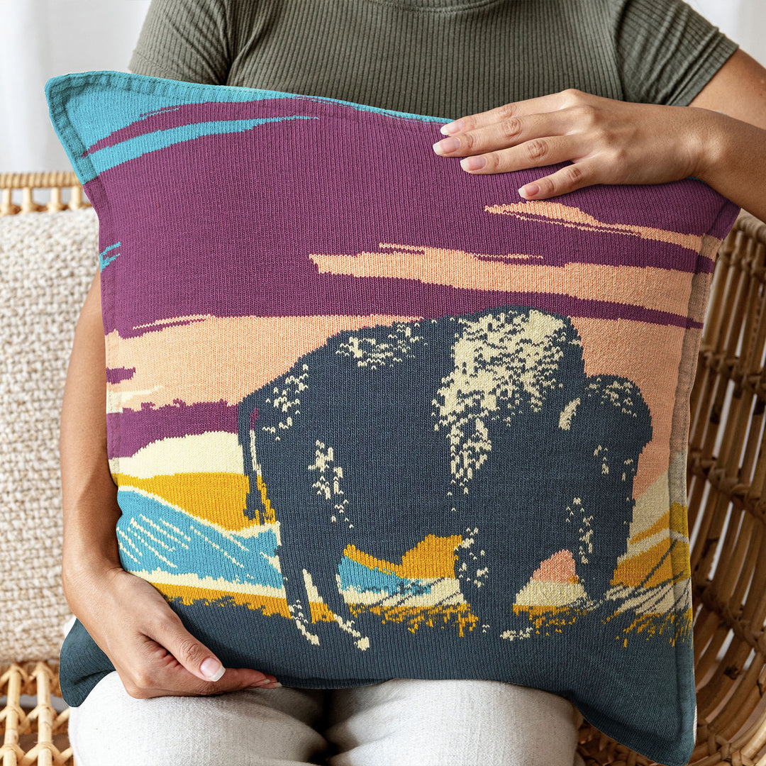 Bull of the Peaks Pillow Cover