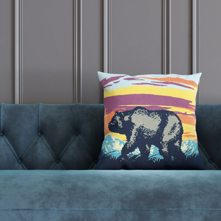 Grizzly Twilight Pillow Cover