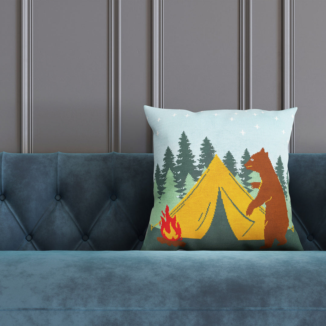 Bear's Night Watch Pillow Cover