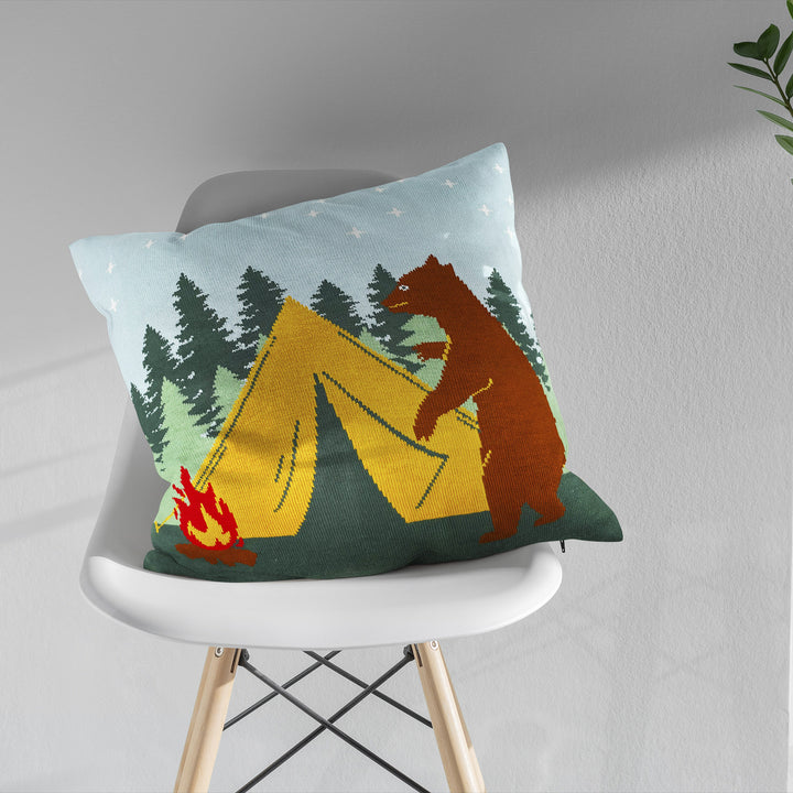 Bear's Night Watch Pillow Cover