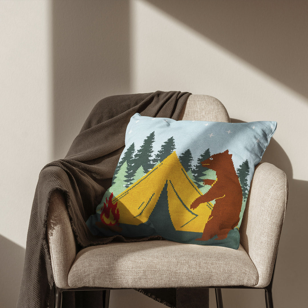 Bear's Night Watch Pillow Cover