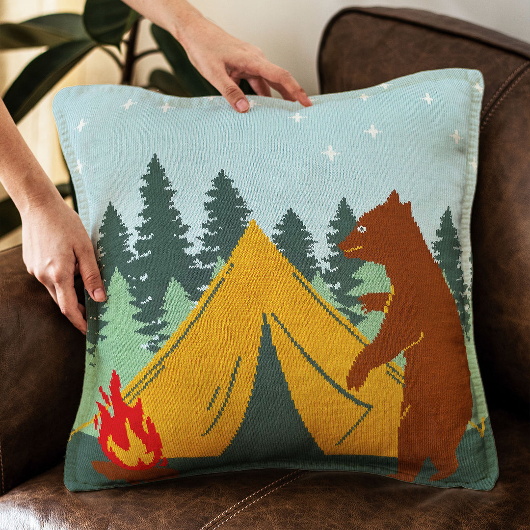 Bear's Night Watch Pillow Cover