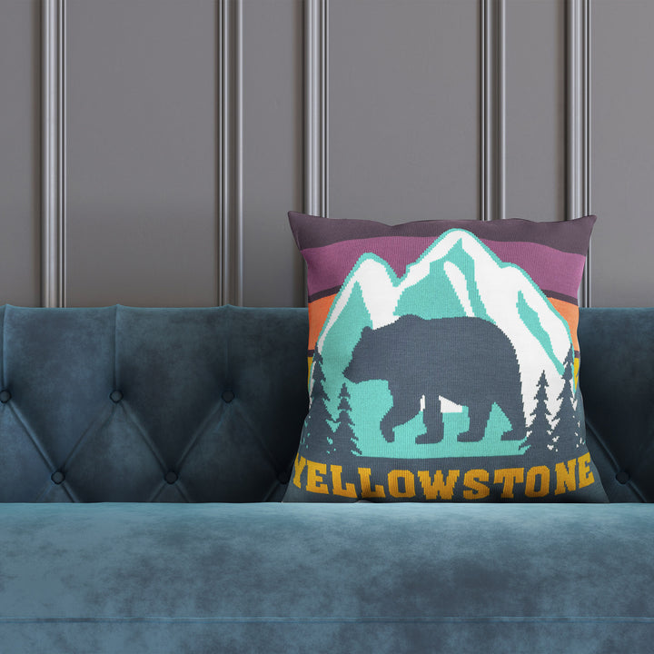 Peaks and Paws Yellow Stone Pillow Cover