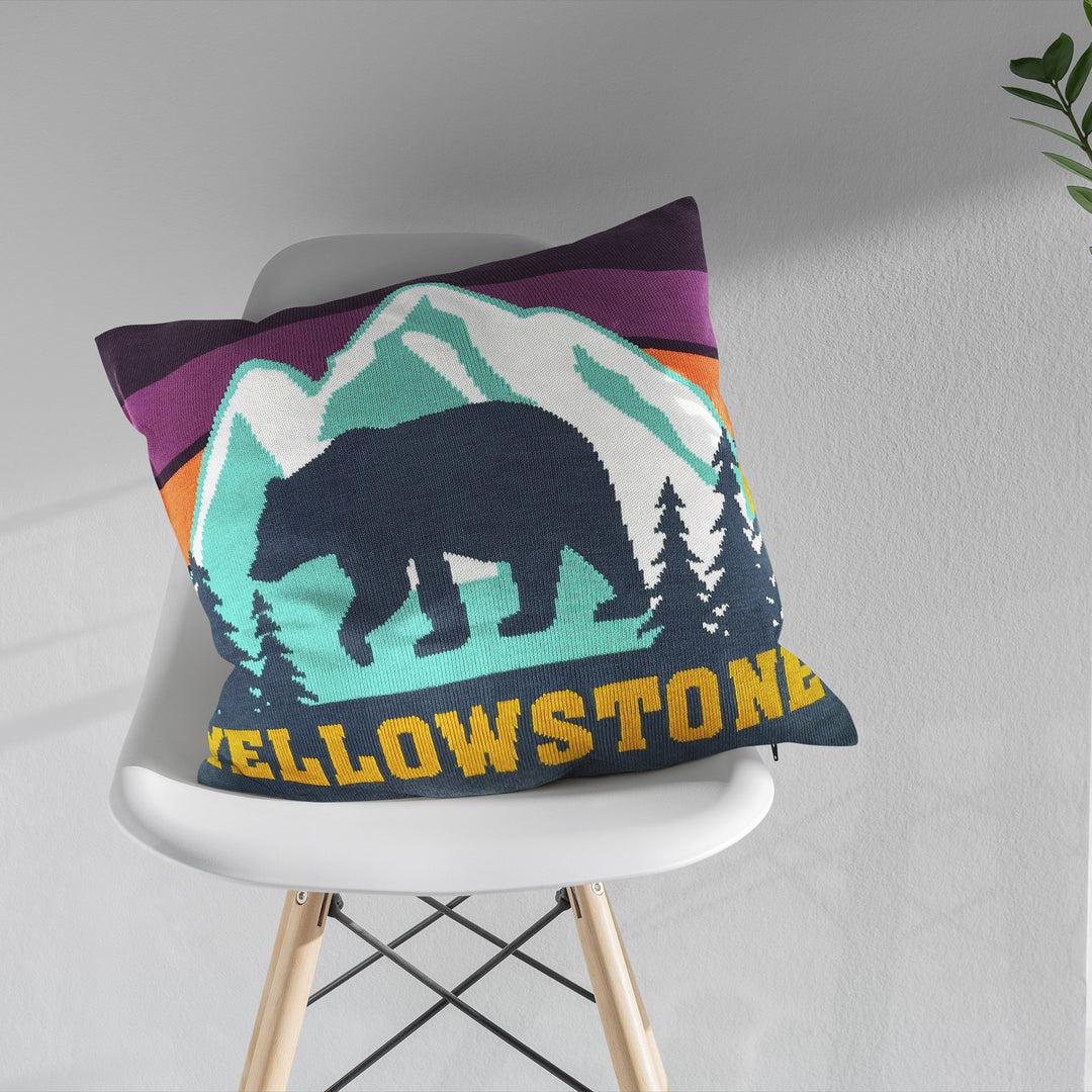 Peaks and Paws Yellow Stone Pillow Cover