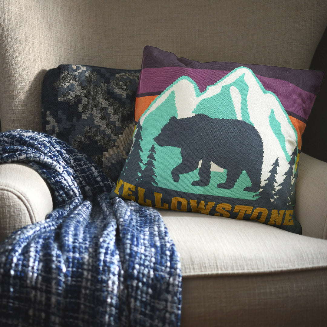 Peaks and Paws Yellow Stone Pillow Cover