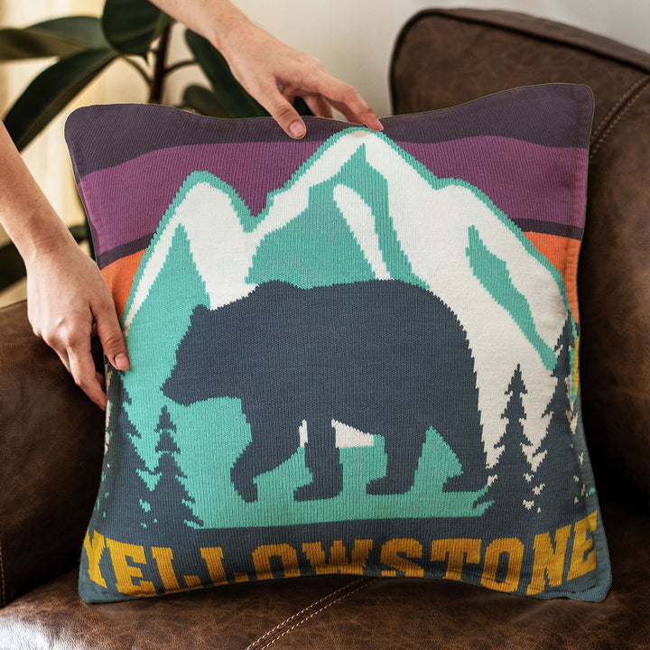 Peaks and Paws Yellow Stone Pillow Cover