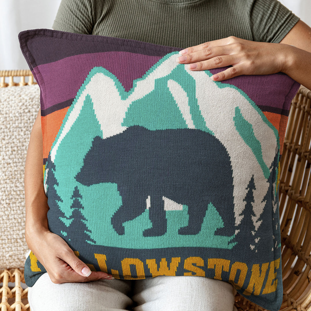 Peaks and Paws Yellow Stone Pillow Cover