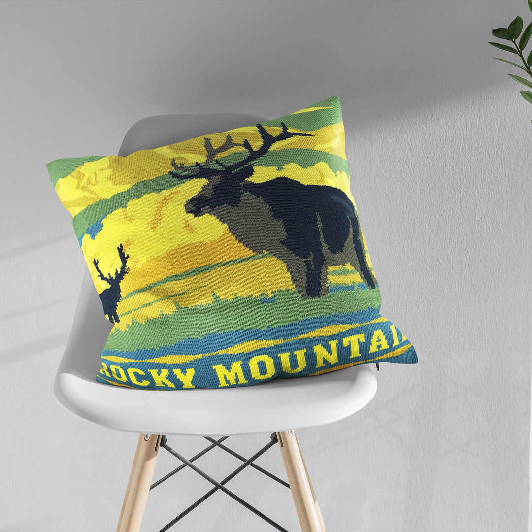 Rocky Monarch Knitted Pillow Cover